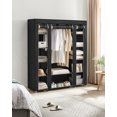 thumbnail image 1 of Songmics Home 12-Compartment Foldable Closet Organizer with Fabric Cover for Bedroom Storage – 59 x 17.7 x 69 Inch, Black, 1 of 5