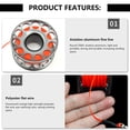 thumbnail image 4 of relayinert Keep Diving Aluminium Spool Reel Polyester Rope Reels Outdoor Activity Underwater Accessories with Double End Hook Grey 30m, 4 of 6