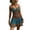 Blue, variant on Ahabrexf Sundress with Spaghetti Strap V-Neck Bohemian Print Sleeveless Ruffle Hem Mini Dress for Summer