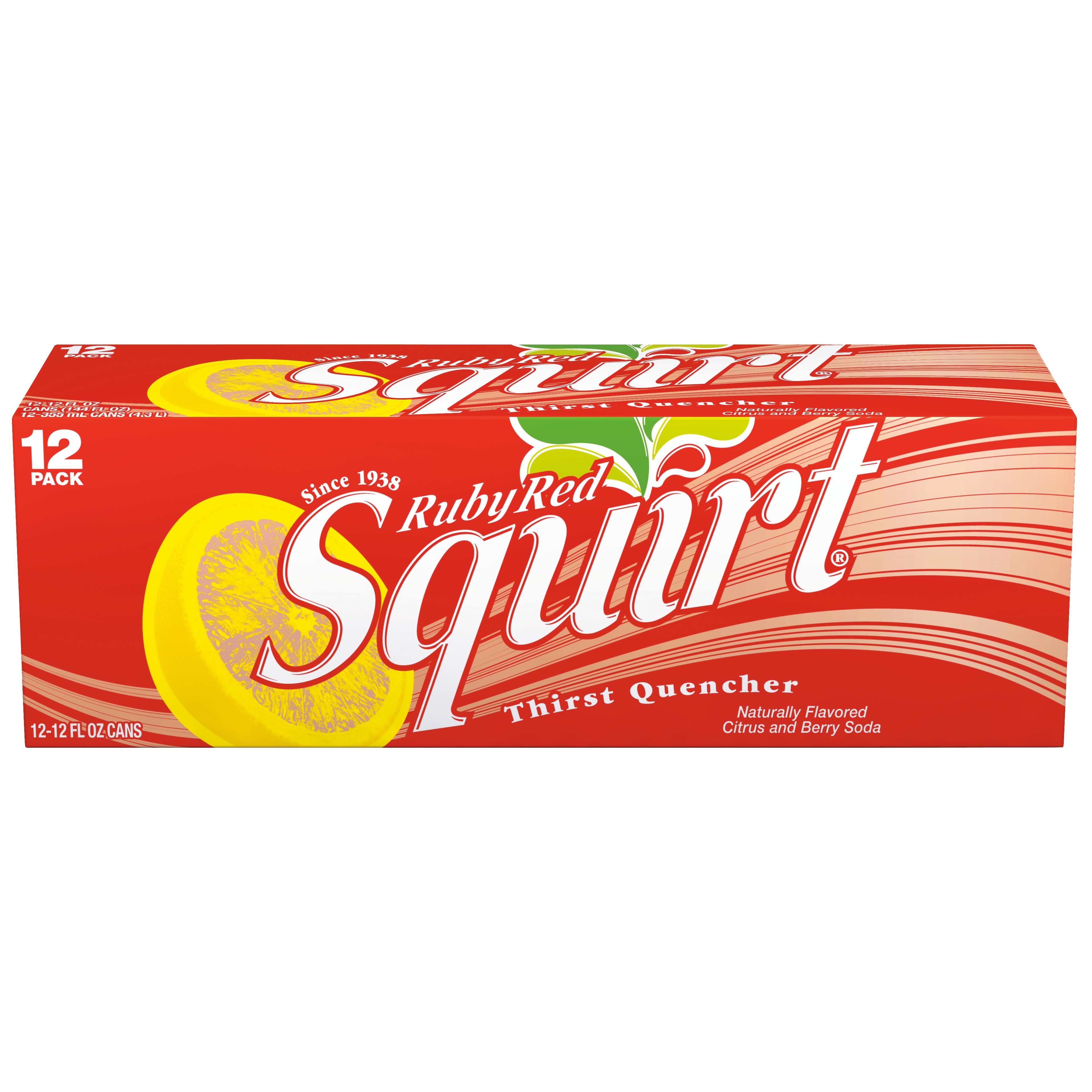 Squirt Ruby Red Citrus and Berry Soda, 12 Fl. Oz., 12 Count Walmart