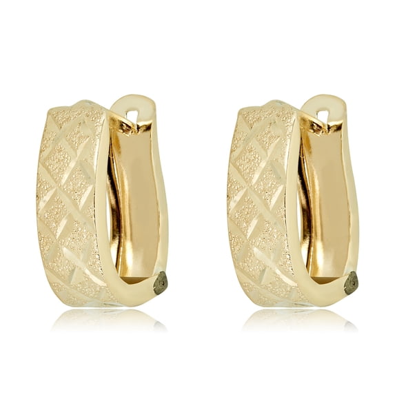 AVORA 10K Yellow Gold 5mm Diamond-Cut Hoop Earrings