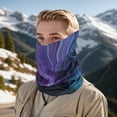 thumbnail image 2 of Unique Bargains 1 Pc Windproof Face Scarf Mask Face Mask for Outdoor Cycling Purple Deep Green, 2 of 6