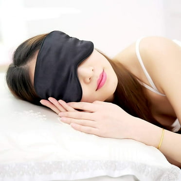 Silk Sleep Mask, Lightweight And Comfortable, Super Soft, Adjustable Contoured Eye Mask For Sleeping, Shift Work, Naps, Best Night Blindfold Eyeshade For Men And Women, Black