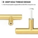 thumbnail image 3 of Goldenwarm - Juego de 5 tiradores de latón cepillado de 3.0 in, tiradores para cajones y armarios, herrajes dorados para gabinetes de cocina - Ls201Gd76, tiradores modernos para cajones y aparadores, 3 of 5