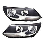 New Pair Of Headlights Compatible With Volkswagen Tiguan Highline Limited Trendline Plus S SE SEL 2012 2013 2014 2015 2016 2017 2018 By Part Numbers 5N0941006 5N0941005 VW2503152 VW2502152