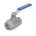 thumbnail image 1 of Ball Valve Straight 2 Piece Full Port Stainless Steel Female Thread DN25 Ball Valve for Faucet Water Tap, 1 of 5