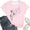 thumbnail image 3 of Trendfront Womens Dandelion Graphic T Shirts Crewneck Casual Short Sleeve Loose Fit Tops Trendy Fashion Tee Relaxed Pullover Daily Wear, 3 of 3