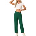 thumbnail image 2 of INSPIRE CHIC Women's Cotton Pajama Bottom Elastic Waist Loose Lounge Sweatpants Pants with Pockets L Deep Green, 2 of 6