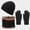 Black, variant on Winter Set with Roll Up Beanie Versatile Scarf Gloves 2 in 1 Hat Function Scarf a Hat Gloves