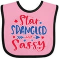 thumbnail image 3 of Inktastic 4th of July Star Spangled and Sassy with Arrow and Stars Boys or Girls Baby Bib, 3 of 4