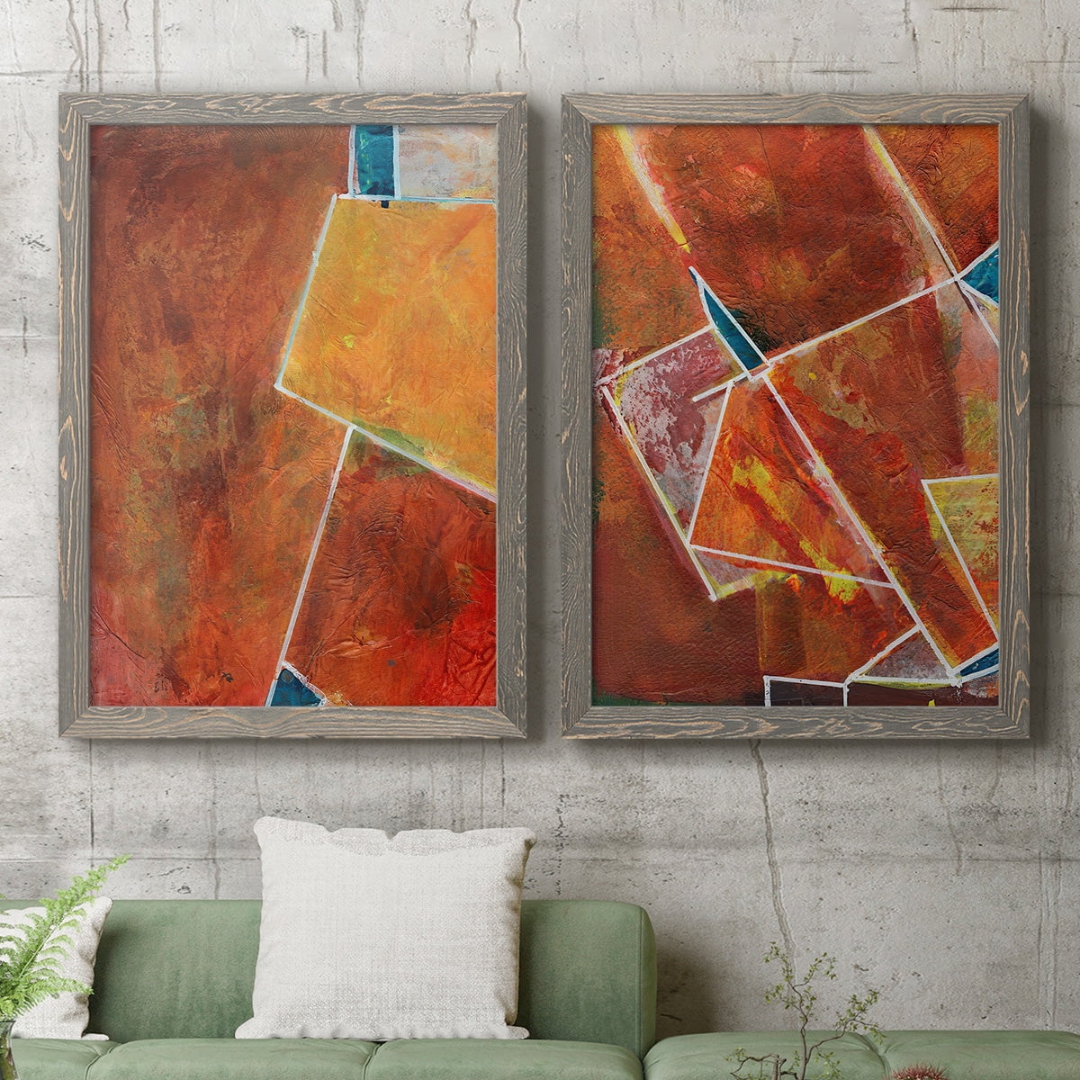 Primary Connection I - Premium Framed Canvas 2 Piece Set - Ready to Hang