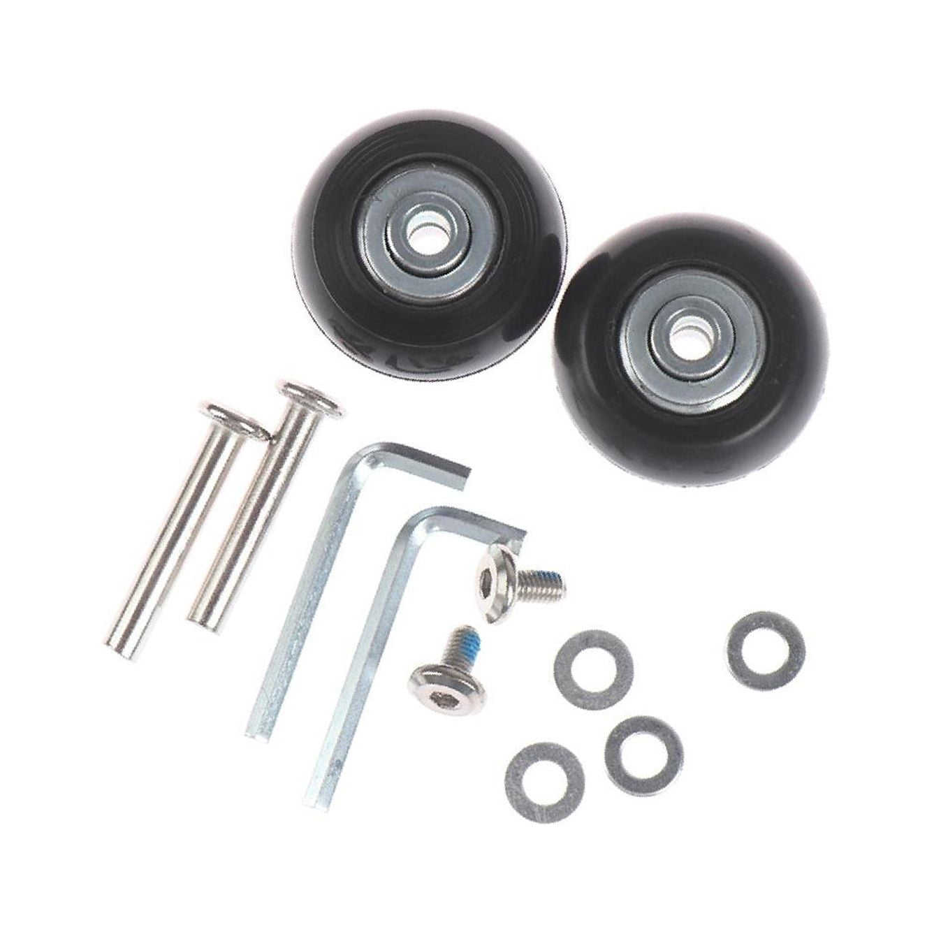 Lot de 2 roues de rechange silencieuses et résistantes à l'usure pour valise, patins à roues pivotantes en ligne, roulettes pivotantes en caoutchouc 6 x 50 mm, kits de réparation (OD54 x