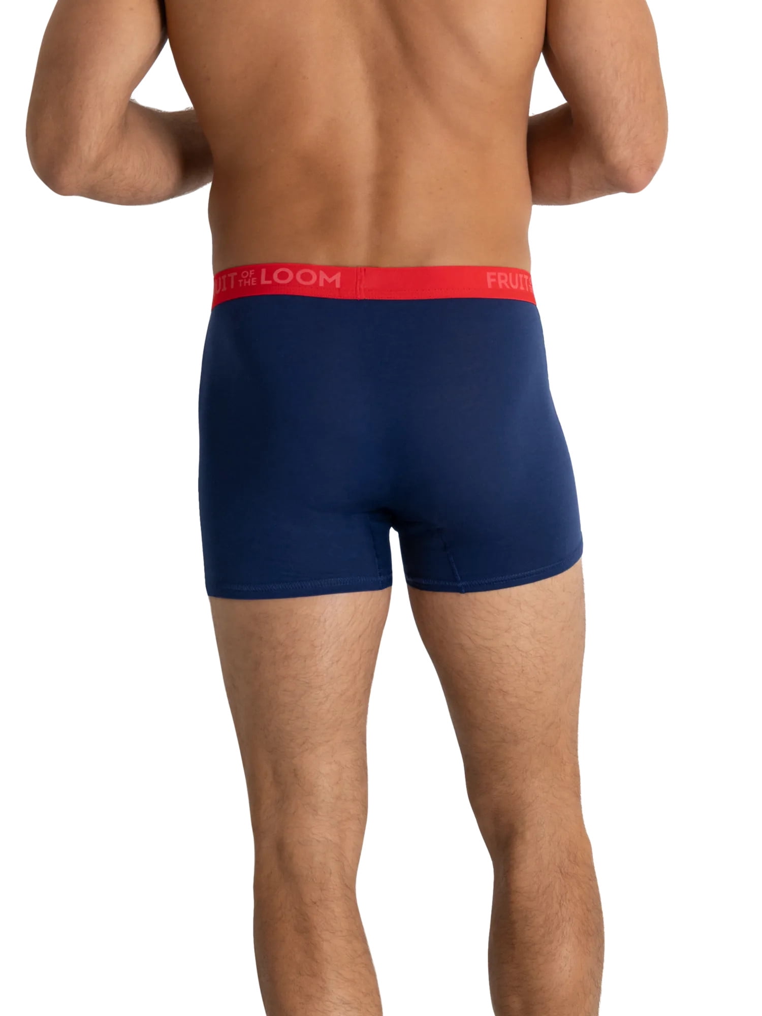 Fruit of the Loom Men's Americana Stretch Boxer Briefs, Moisture Wicking Underwear, 3-Pack