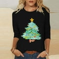 thumbnail image 3 of Fmbrln Christmas Shirts for Women Plus Size 3/4 Sleeve Crew Neck Christmas Tree Print Tunic Tops Fashion Casual Loose Fit Holiday Party Blouse, 3 of 5