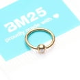 thumbnail image 5 of Pure24K Implant Grade Titanium Gem Ball CBR Style Seamless Clicker Hoop Ring-Clear Gem, 5 of 5