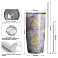 thumbnail image 6 of Purple Flowers 20oz Tumbler Stainless Steel Double Wall Vacuum Insulated Coffee Mug Travel Cups for Wife Mom Daughter Sister Friend Coworker, Metal Straws and Brush, 6 of 7