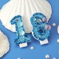 thumbnail image 4 of 3 Inch Shell Birthday Number Candle, Glitter Number Candle Cake Topper Shell Sequins Cake Numeral for Birthday Wedding Anniversary Mermaid Themed Party (Blue, 5), 4 of 7