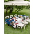 thumbnail image 3 of Outdoor Tablecloth with Umbrella Hole and Zipper, Navy Blue Christmas Rectangle Table Cloth 60x120 Inch Waterproof Tablecloth, Snowman Xmas Tree Ball Elk Snowflake Picnic Table Cover for Patio, 3 of 7