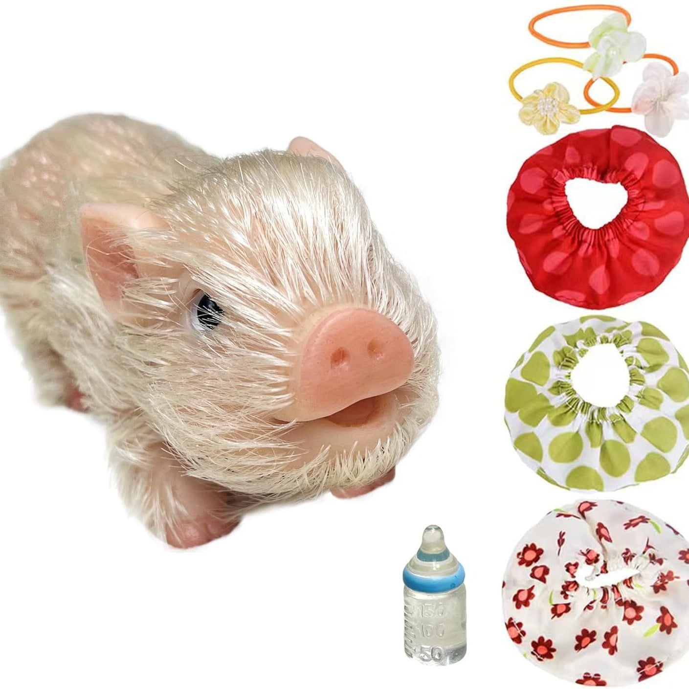 Toddler Toys Lifelike Mini Pig Doll Soft Mini Realistic Newborn Cute Realistic Toddler Pig Toy with Toy Accessories Accessories Color Is Random