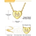 thumbnail image 6 of U7 Mother's Day Gifts for Women 14K Gold Plated Letter Pendant with Sparkle Cubic Zirconia Tiny Heart Letter Initial M Necklace Choker, 6 of 8