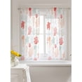 thumbnail image 3 of Red Orange Coastal Curtains 45 Inch Length,Sheer Curtains for Bedroom Living Room Window Nautical Summer Beach Coral Sea Turtle Rod Pocket Drapes Kitchen Curtains Small Half Window 42"x45" 2 Panels, 3 of 7