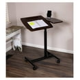 thumbnail image 6 of 30" Height Adjustable Mobile Laptop Desk with Tilting Top - Rolling Standing Desk - Portable Workstation for Office, Classroom, Home - Movable Four Wheels - Adjusts 29" to 40" Tall-Black, 6 of 9