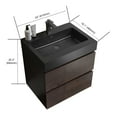 thumbnail image 4 of 24" Walnut Bathroom Vanity with Sink, Large Storage Wall Mounted Floating Bathroom Vanity for Modern Bathroom, One-Piece Black Sink Basin Without Drain and Faucet, Pre-assembled, 4 of 6