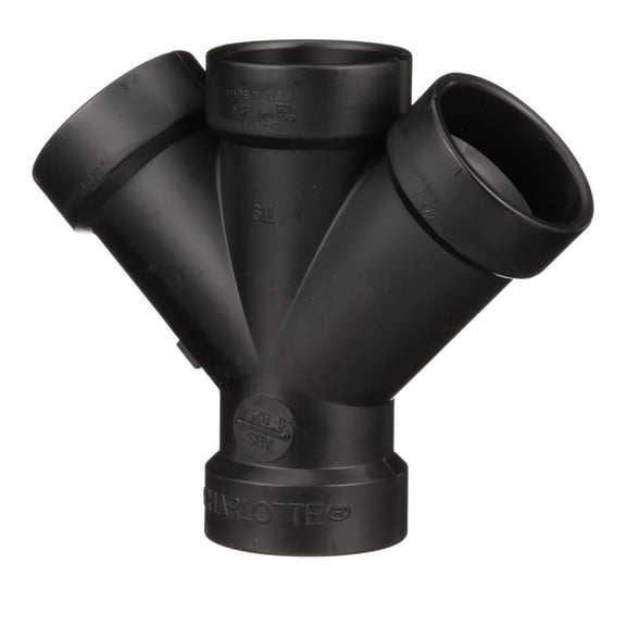 Charlotte Pipe 1-1/2 In. All Hub Double ABS Wye ABS 00611  0600HA