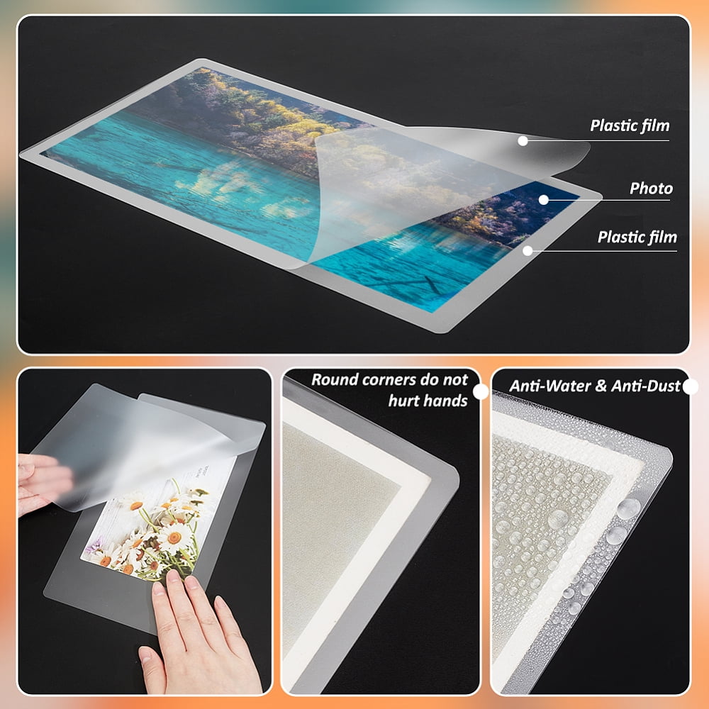 100Pcs Plastic Laminating Pouches Thermal Laminating Sheets Photo Protecting Sheets for Photos and Notes 9.45x5.28x0.004 inch for making