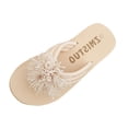 thumbnail image 3 of Ramiter Cute Sandals for Women Women's Orthopedic Arch-support Sandals Fashion Summer Casual Sandals Shoes Outdoor Flip Flops Beach Wedges Orthopedic Slippers Beige,7, 3 of 7