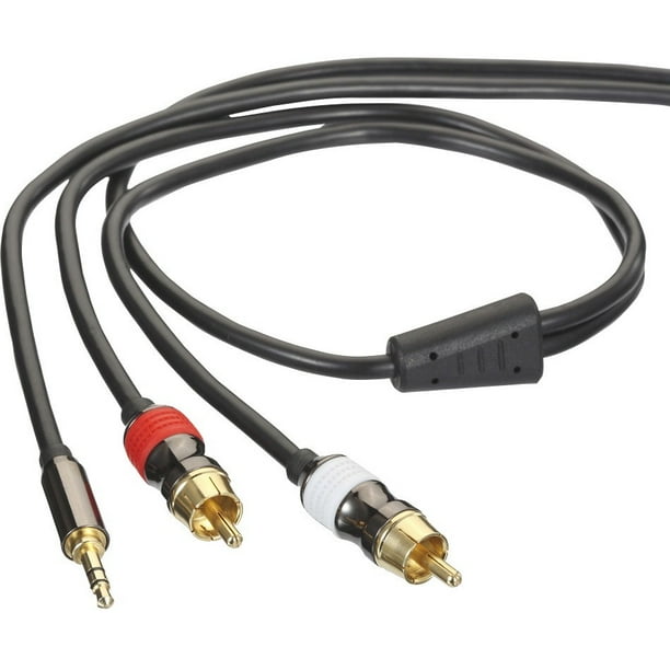 FosPower RCA Audio Cable 3.5mm Male to 2Male RCA [Left / Right] Y