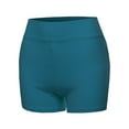 thumbnail image 1 of A2Y Women's Basic Solid Premium Cotton High Rise Bike Shorts Teal L, 1 of 6
