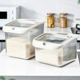 thumbnail image 2 of MesaSe Rice Container Food Grade Good Sealing Flip Cover Design Large Capacity Kitchen Organization Storage Container Household Supply, 2 of 12