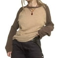 thumbnail image 1 of ITFABS T-shirt Ample à Manches Longues Raglan à Col Rond pour Femmes d'Automne à Couleurs Contrastées, 1 of 6