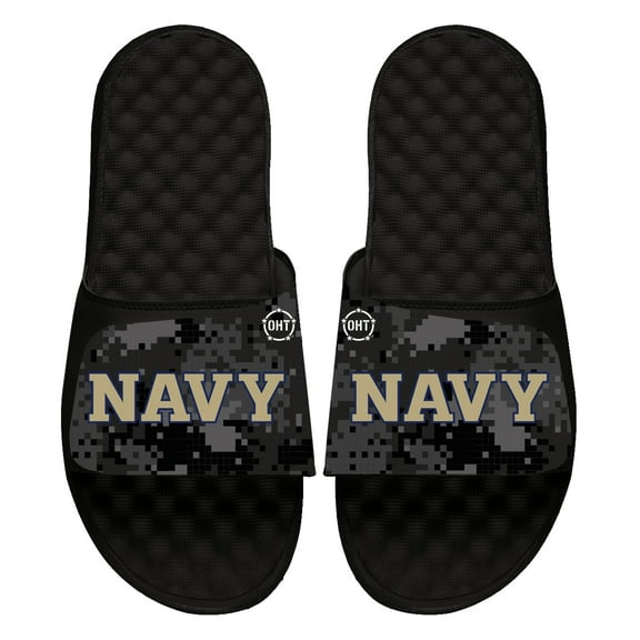 Unisex ISlide  Black Navy Midshipmen Digi Camo Slide Sandals