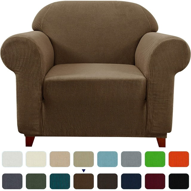Subrtex 1-Piece Stretch Sofa Slipcover Non Slip Couch Cover, Texture Grid Pattern