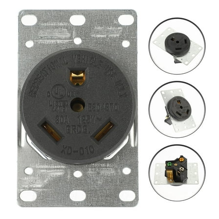 BESTONZON 30 Amp Rv Outlet Flush Mount Electrical Receptacle for Travel Trailers and Campers