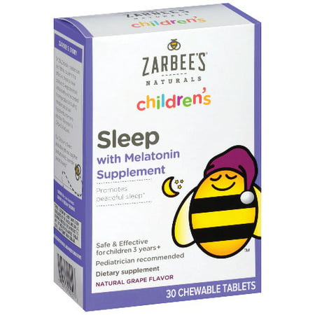Zarbee'sÂ® Naturals Children's Sleep with Melatonin Chewable Tablets, Grape 30 ct (Best All Natural Sleep Aid)