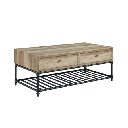 LV00748 - Coffee Table Oak & Sandy Black Finish - Brantley