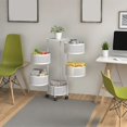 thumbnail image 6 of Rotatable Multi-Layer Circular Storage Rack, Mobile Cart, Floor-Standing Rotating Vegetable Basket, Practical Storage Rack, File Rack for Kitchen, Office, Bathroom, Living Room, Bedroom, 6 of 12