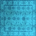 thumbnail image 1 of Ahgly Company Indoor Square Oriental Light Blue Industrial Area Rugs, 5' Square, 1 of 4