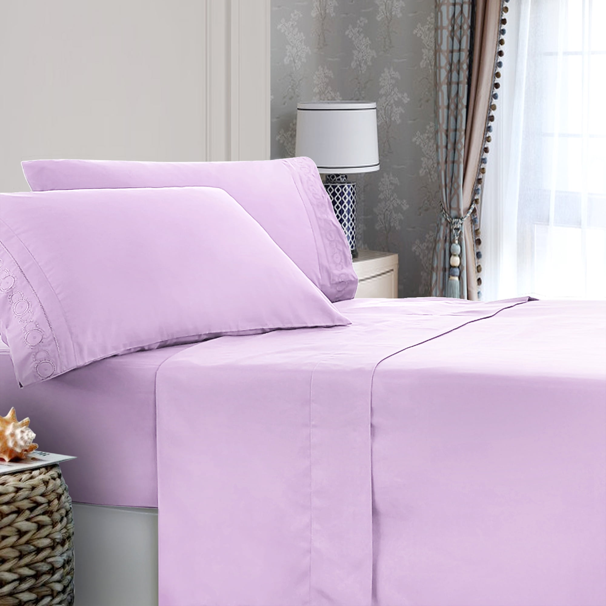 Bed Sheets - Full Sheet Set [6-Piece, Orchid] - Hotel Luxury 1800