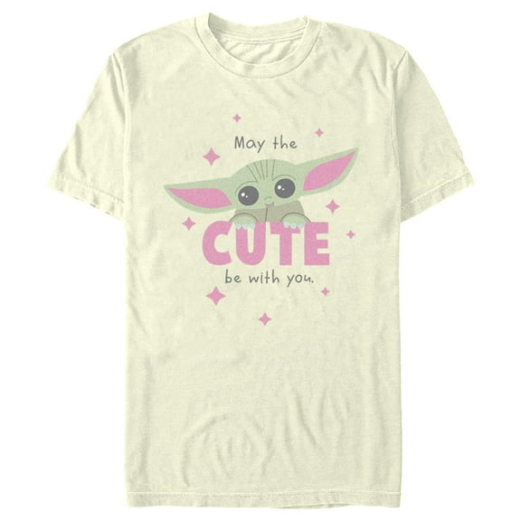 Men's Star Wars: The Mandalorian Grogu May the Cute be With You  Graphic Tee Beige 3X Large