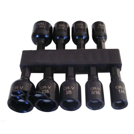 Nuts Laser - 9pc Pro Laser Etched Impact Magnetic Nut Setter Driver Socket Set Sae, 9pc PRO LASER ETCHED IMPACT MAGNETIC NUT SETTER DRIVER SOCKET SET SAE Sizes By Generic