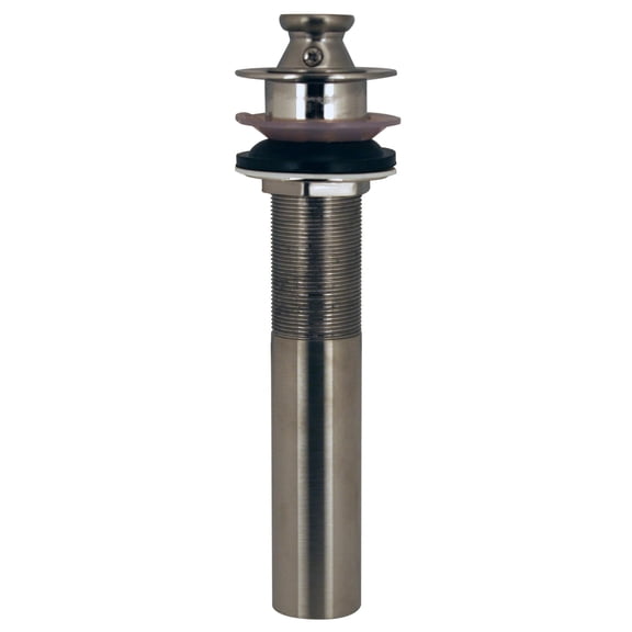 Westbrass Lift & Turn Lavatory Sink Drain without Overflow Holes - Fully Finished, Satin Nickel