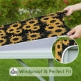 thumbnail image 6 of Black Moon Sunflower Pattern Square Fitted Tablecloth with Elastic Edge,Square Table Cover,Washable Elastic Table Cover for Home Kitchen Party Decor 34"x34", 6 of 6
