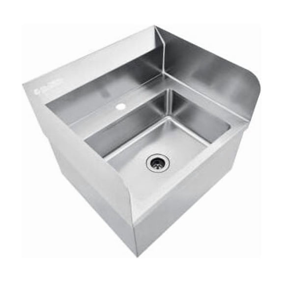 Global Industrial Stainless Steel Hands Free Wall Mount Sink W/Splash Guards 14"