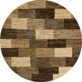 thumbnail image 1 of Ahgly Company Indoor Round Abstract Bronze Brown Abstract Area Rugs, 3' Round, 1 of 6