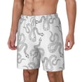 thumbnail image 2 of Qekee Hand Drawn Snake print Mens Swim Quick Dry Stretch Swim Shorts Lining Bathing Suits Swimwear Beach Shorts with Pockets, 2 of 9