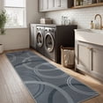 thumbnail image 4 of SUNDEREY 2'6"x8' Geometri Kitchen Rug,Runner Rugs 2.6x8ft Hallway Easy Jute Rug,Non Slip Washable Circular Pattern Rug,Soft Non-Slip Khaki Indoor Carpet for Entryway Laundry Bedroom,Grey, 4 of 9